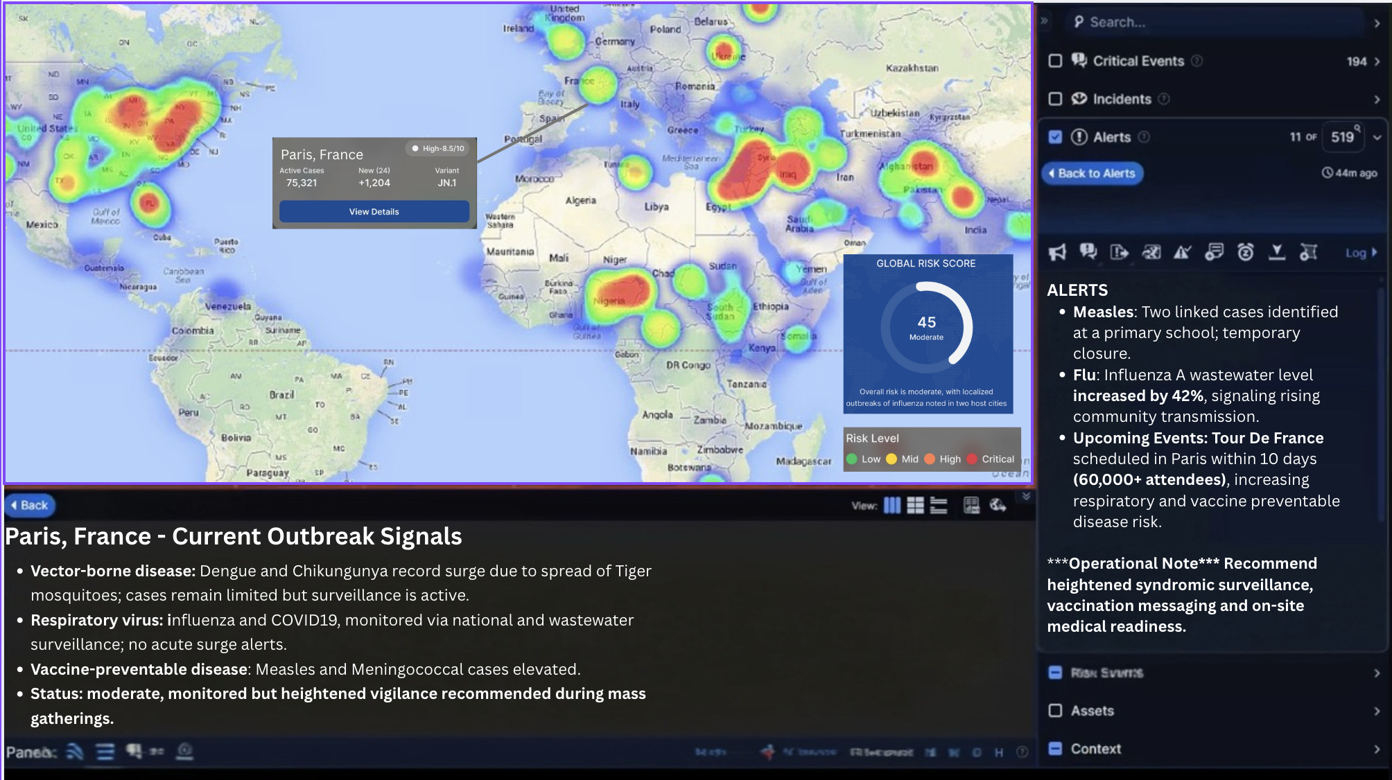 Global Outbreak Map Intelligence Feed